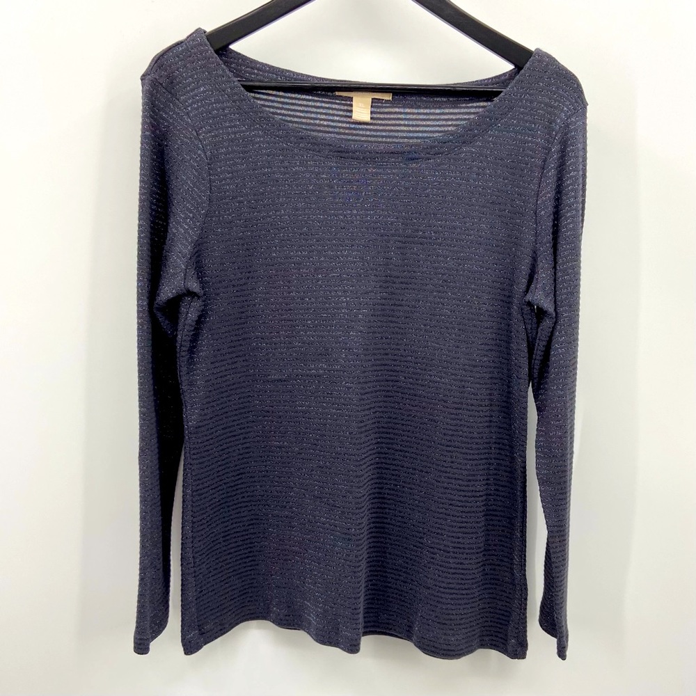Banana Republic Charcoal Gray&Metallic PulloverTop